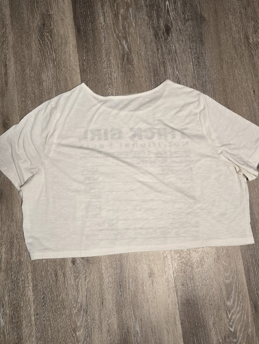 Women’s White Graphic Crop Top - Thick Girl Nutritional Facts Size 2X - Picture 3 of 6
